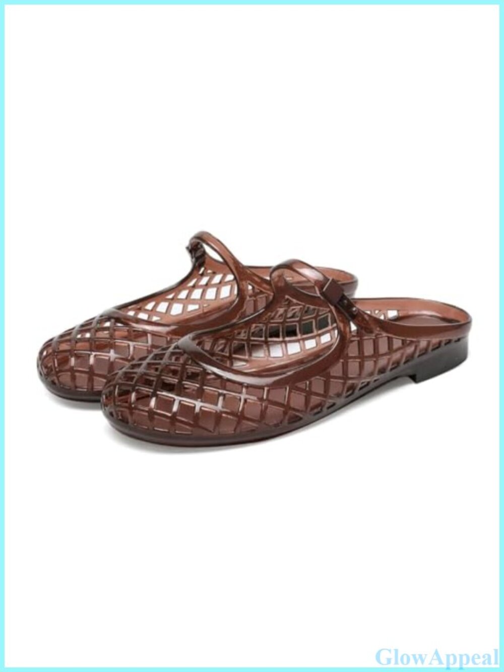 Jelly Slide Sandals Round Closed Toe Mesh Mary Jane Mules Slip On
